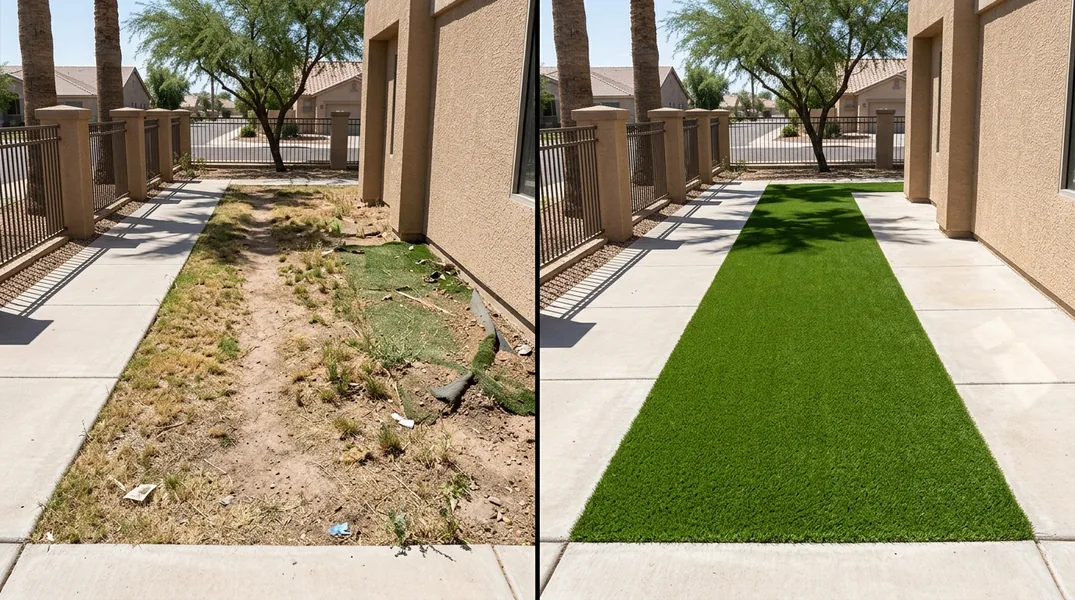 Result artificial grass installation in Gilbert - Gilbert Turf Installation