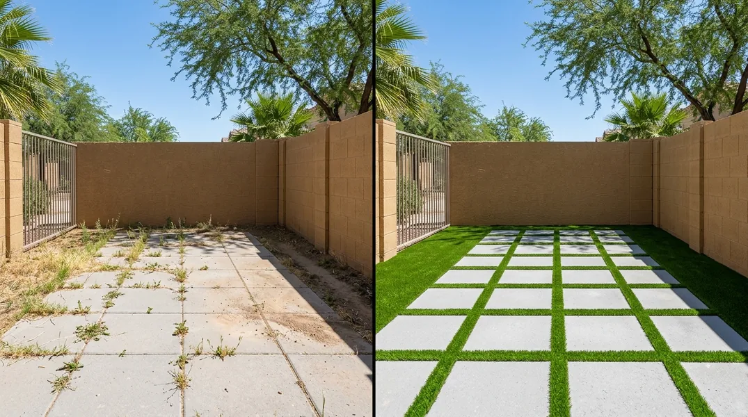 Result artificial grass installation in Gilbert - Gilbert Turf Installation