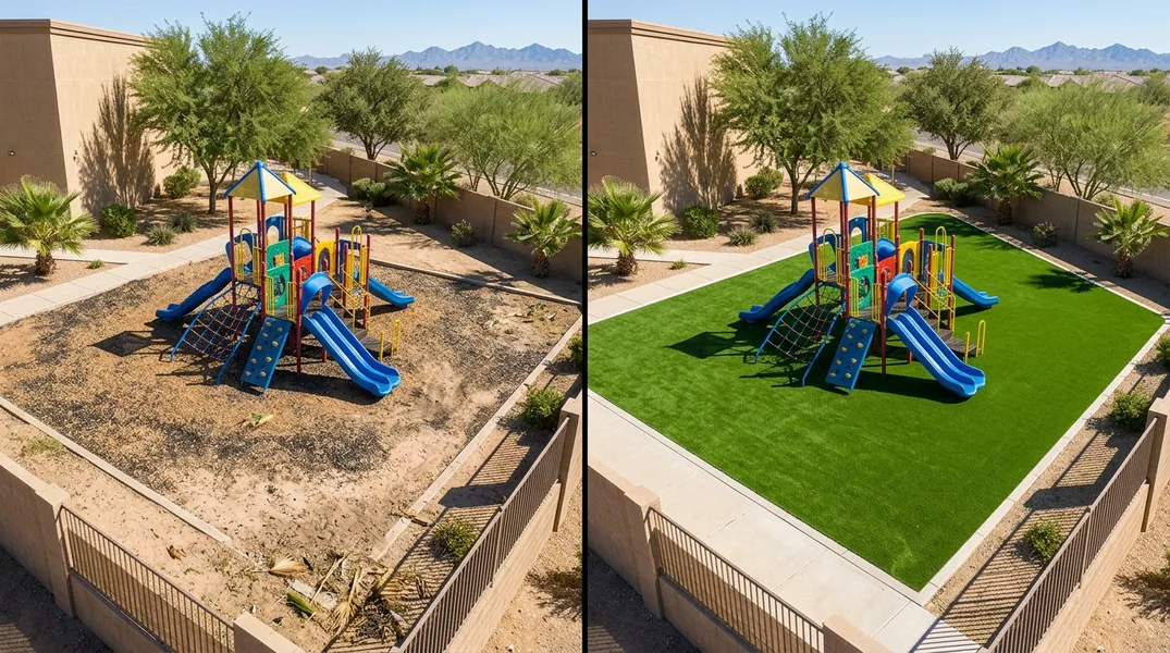 Result artificial grass installation in Gilbert - Gilbert Turf Installation