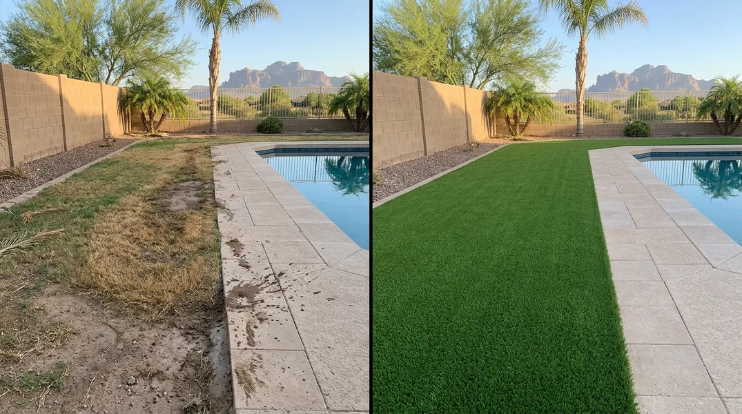Result artificial grass installation in Gilbert - Gilbert Turf Installation
