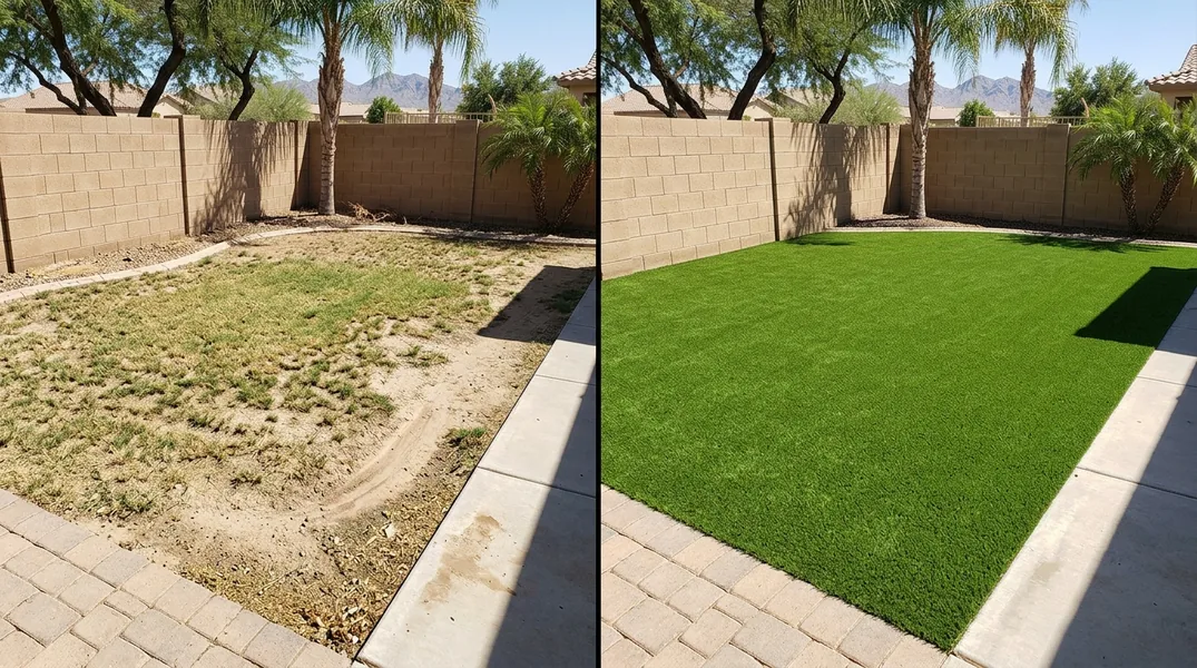 Result artificial grass installation in Gilbert - Gilbert Turf Installation